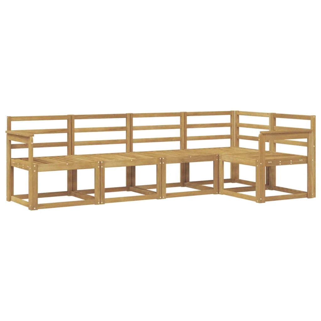 Set di divani da esterno 5 pcs Bianco Legno di Acacia Massello 3387618