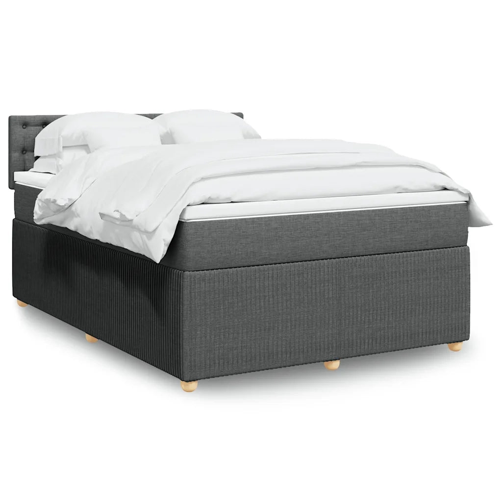 Giroletto a Molle con Materasso Grigio Scuro 140x190 cm Tessuto