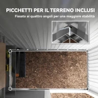 Casetta da Giardino Porta Attrezzi in Acciaio con Porta Bloccabile, 161x95x163/181cm, Verde
