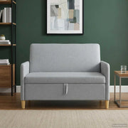 Divano con Storage Grigio Chiaro 122 x 78 x 87 cm Poliestere 42036891