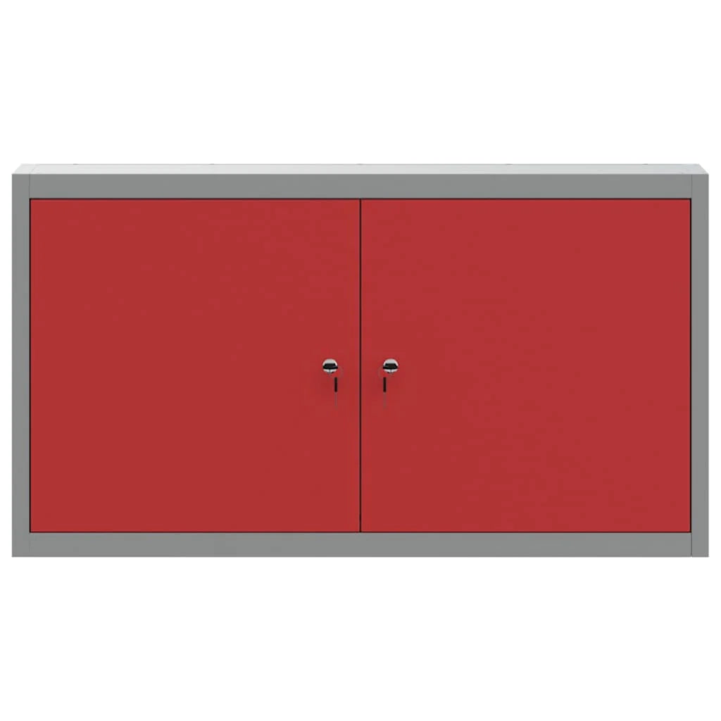 Armadio portautensili industriale con ripiani regolabili 100 x 20 x 55 cm design moderno acciaio rosso 02_0058029