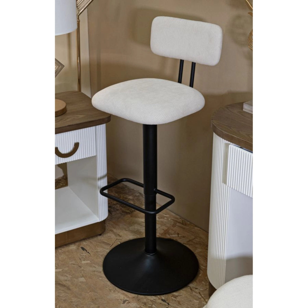 Set di 2 Sgabelli Alti VKH446, Bianco, Metallo, 41x47,5x85 cm