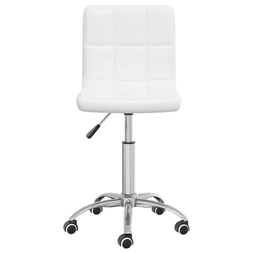 Sedia girevole da ufficio/sedia da studio/sedia da computer/sgabello/sedile in similpelle bianca 02_0024047