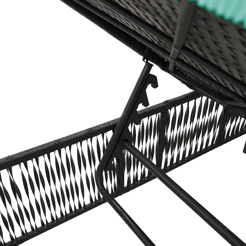 Lettino prendisole con Cuscino in Polyrattan Nero 4002745