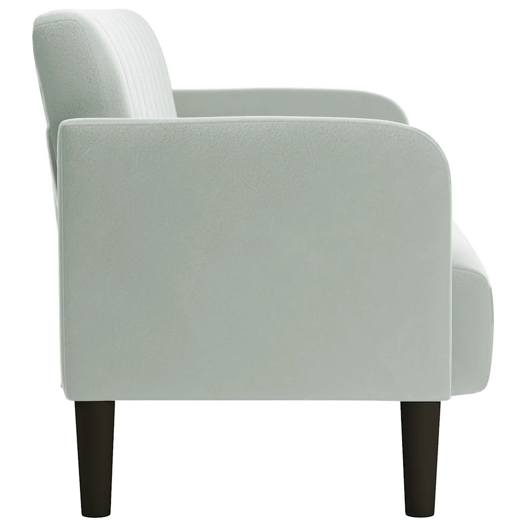 Divano Divanetto Grigio Chiaro 109 cm in Velluto 4100587