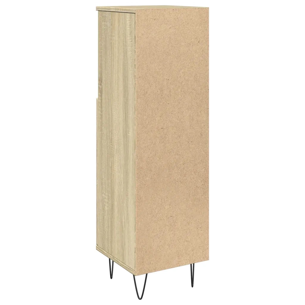 Mobiletto da bagno 30 x 30 x 100 cm con 3 scomparti stile moderno in legno composito rovere Sonoma 02_0049714