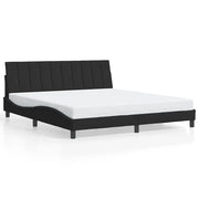 Letto matrimoniale | Letto per adulti | Giroletto senza Materasso Hanko Nero 180x200 cm in Velluto