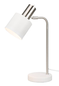 Lampada da Tavolo da Interno Attacco E14 in Metallo Bianco Opaco