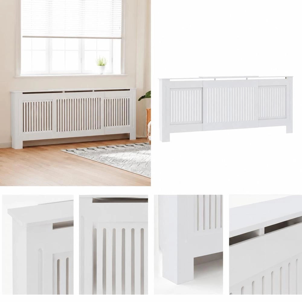 MDF Radiator Cover, White, 205 Cm