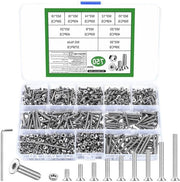 Set di Viti a Cilindro Premium 750 pezzi con Viti a 6 facce e Dadi - Set di Viti in Acciaio Inossidabile per Macchine e Cilindri