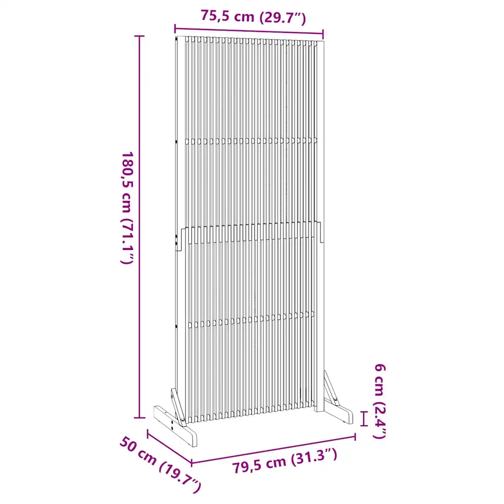 Schermo per la Privacy Interno/Esterno 180,5 cm Legno di Acacia 4108064