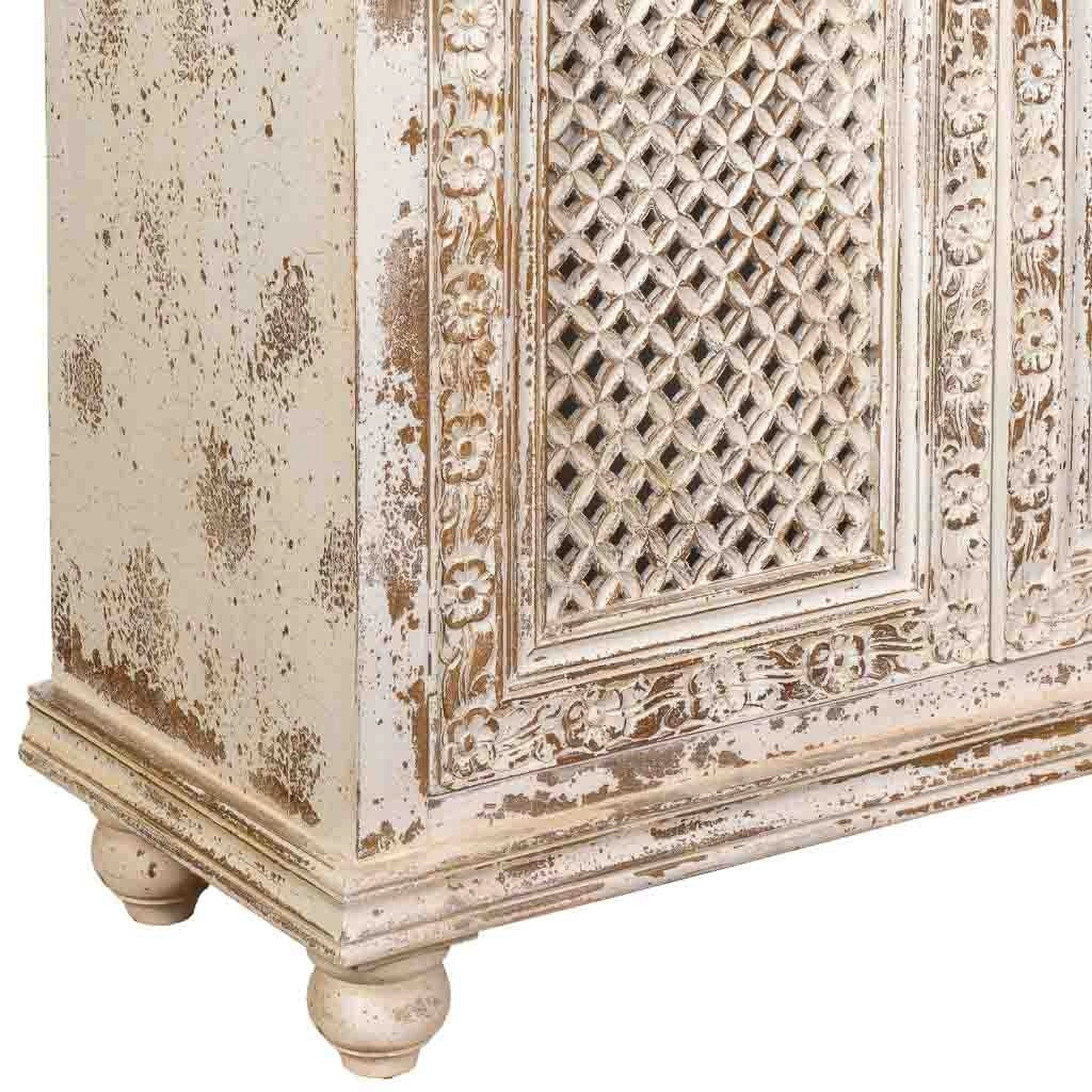 Armadio artigianale in legno bianco 104x43x188h cm