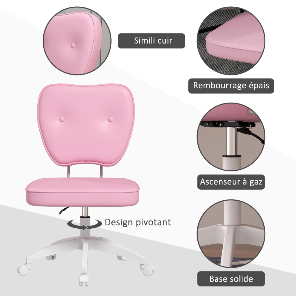 Sedia da ufficio senza braccioli ¨C Zephmum ¨C Rosa 46x59x82-92cm