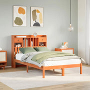 Letto Libreria senza Materasso Marrone Cera 135x190 cm in Pino 3321639