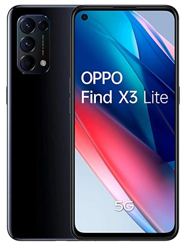 Oppo find x3 lite smartphone 5g, qualcomm 765g, display 6.43'' fhd+amoled, 4 fotocamere 64mp, ram 8gb espandibile fino a 13gb+rom 128gb, 4400mah, dual sim, [versione italiana], colore starry black - 0104220287