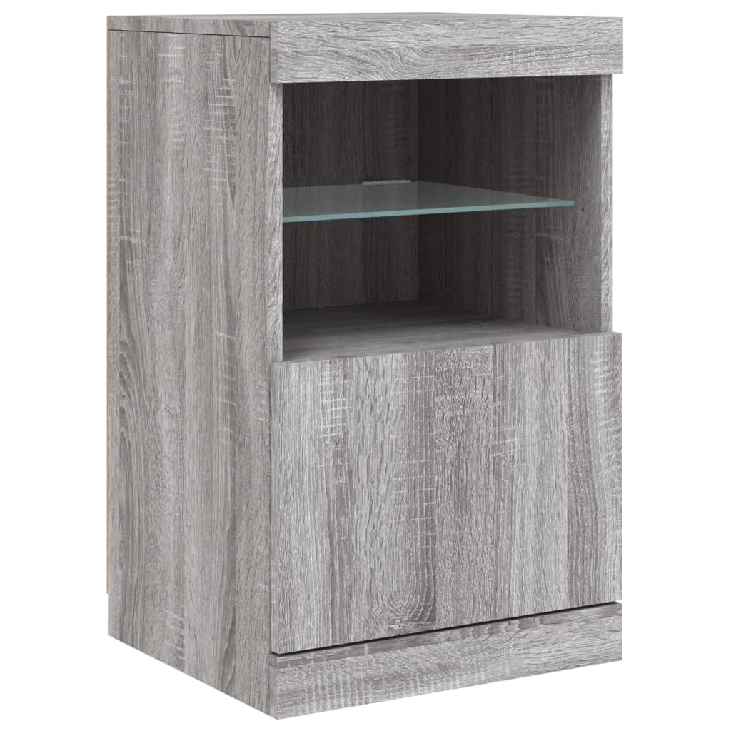 Buffet credenza cassettiera armadio mobile contenitore organizer per cucina soggiorno salotto con luci LED Sonoma 41 x 37 x 67 cm grigio 02_0030076