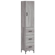 Buffet credenza cassettiera armadio mobile contenitore organizer cucina soggiorno salotto rovere Sonoma alto 34,5 x 34 x 180 cm legno ingegnerizzato grigio 02_0035207