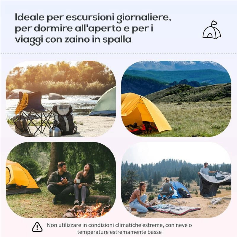 TENDA DA CAMPEGGIO PER 6 PERSONE IDROREPELLENTE CON  PALI IN FIBRA DI VETRO, 4.55X2.3X1.8M, GRIGIA