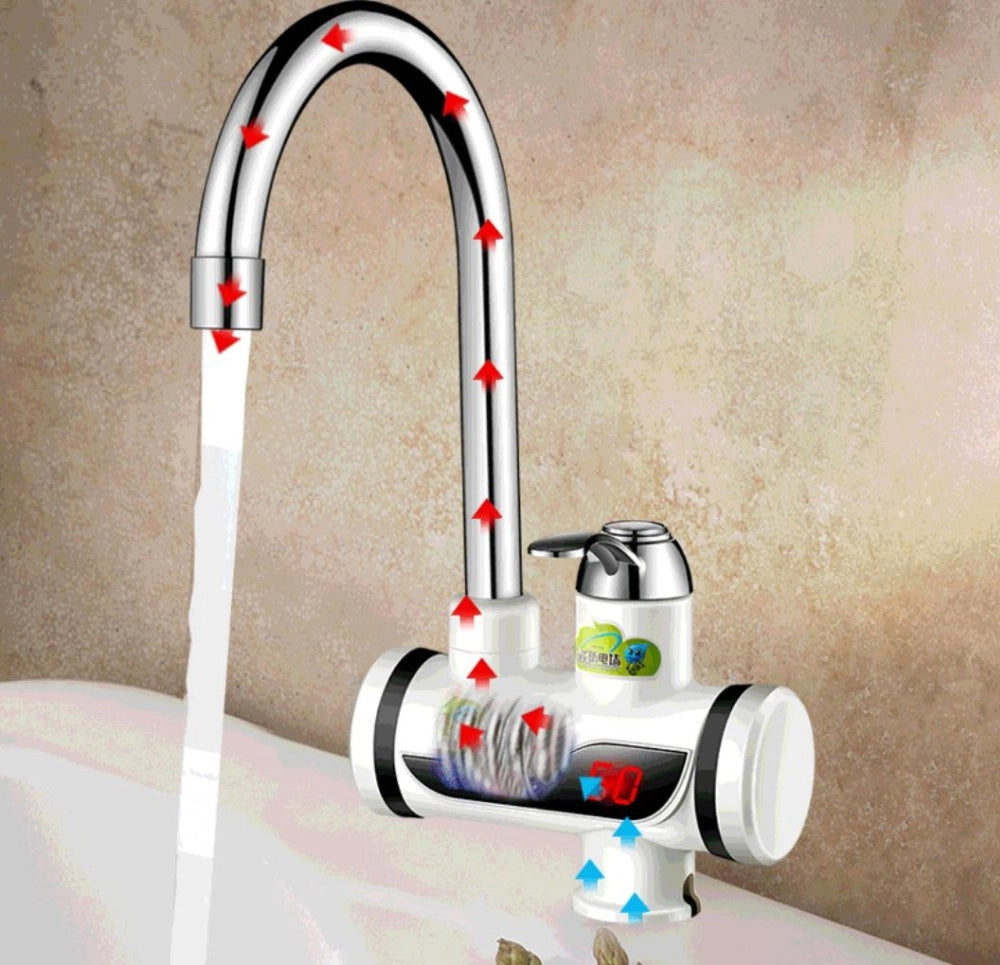 RUBINETTO MISCELATORE ELETTRICO SPINA CALDAIA ACQUA CALDA CON DISPLAY