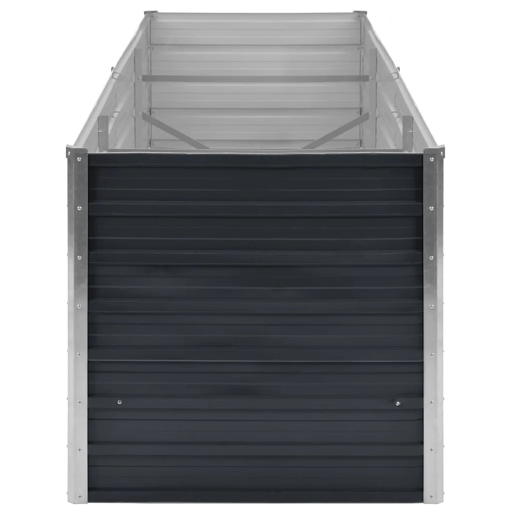 Fioriera-Vaso da Esterno-Contenitore per Piante per Giardino Antracite 240x80x77 cm in Acciaio Zincato