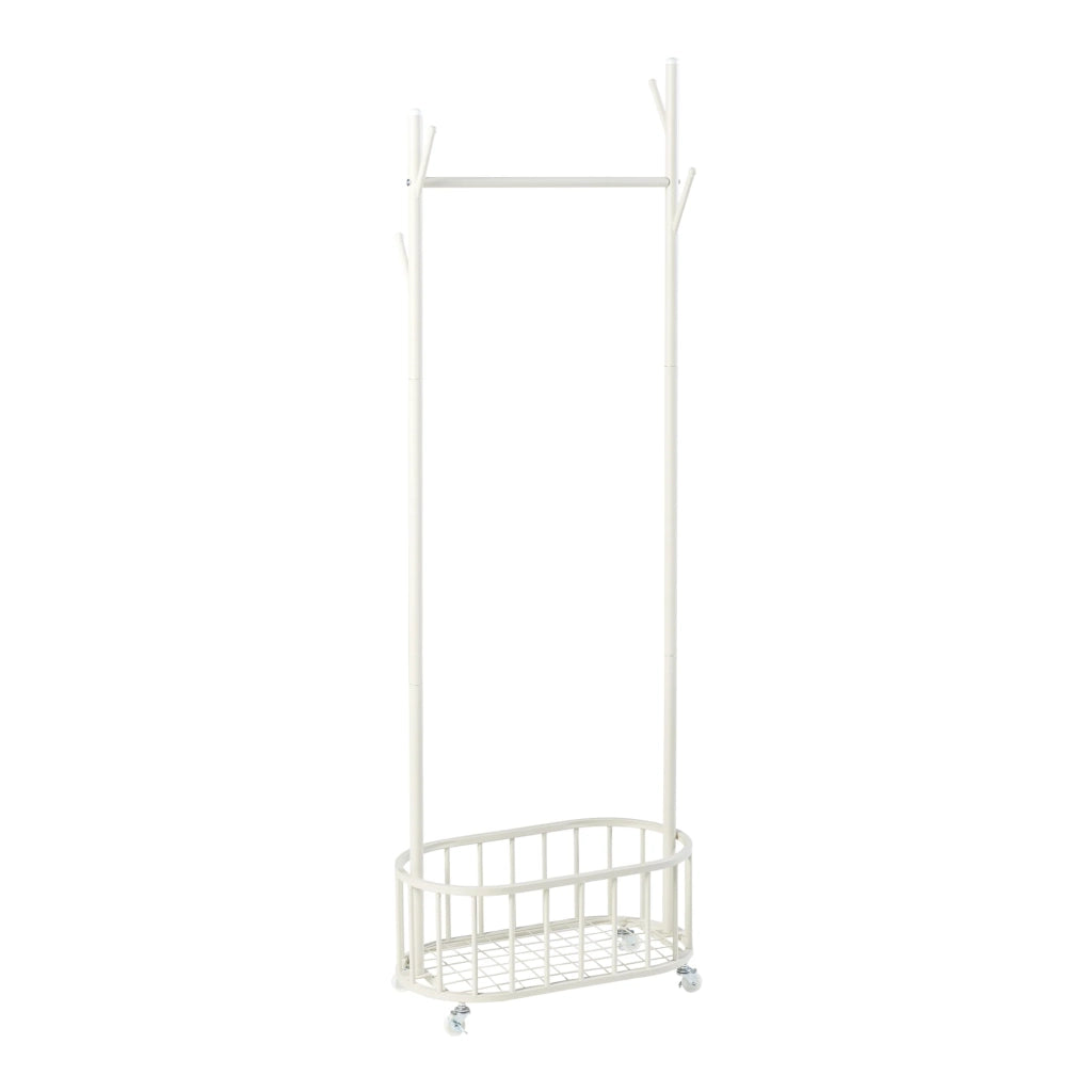 Appendiabiti in acciaio bianco con ruote 175 x 60 x 32 cm 03_0010282