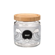 1 Barattolo Contenitore da Cucina in vetro Tappo in Bamboo Sale 750 ml