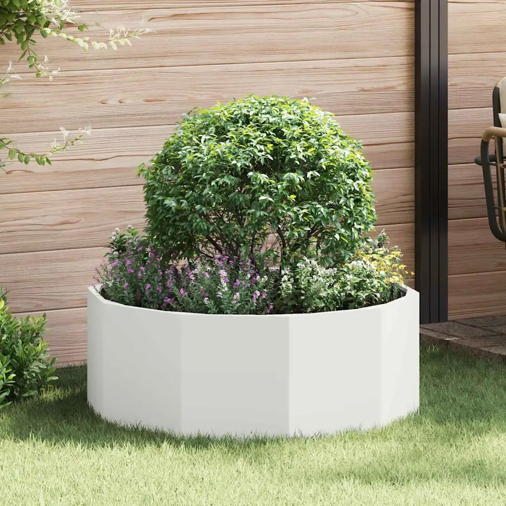 Fioriera | Cassetta per fiori | Vaso Bianco 90 x 90 x 35 cm Acciaio