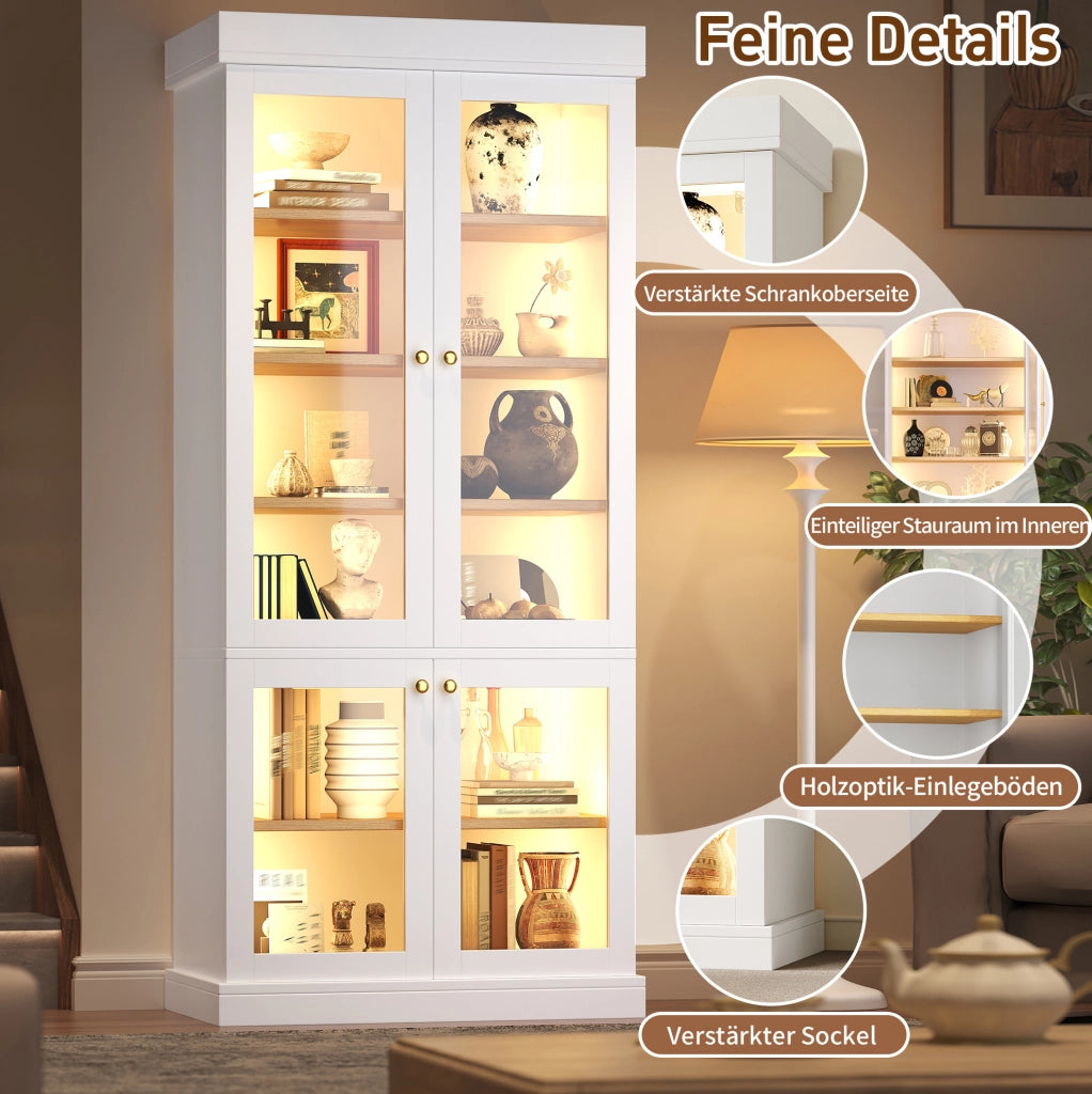 Mobile alto bianco con LED dimmerabile 80x40x180 cm