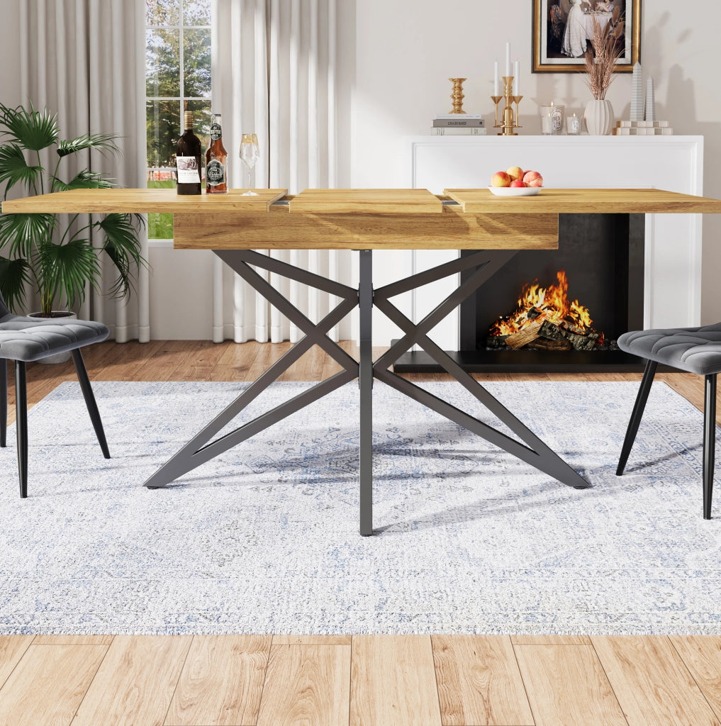 Set da pranzo 120/160x80x66.1 cm allungabile; 4 sedie; MDF effetto noce; velluto grigio scuro