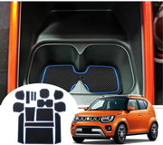 Antislipmattine per Suzuki Ignis 2017-2024 2025, Mattoncini in gomma per console centrale, Mat per contenitore, Antislipmat per vano portaoggetti, Antislipmattine per stipetti porta, 15 pezzi (blu)