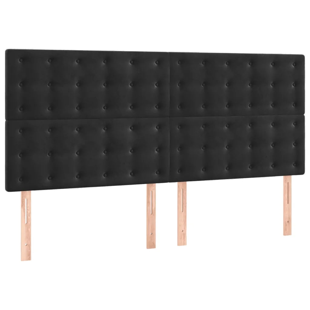 Testiera Nera 180x5x118/128 cm Velluto 3116828