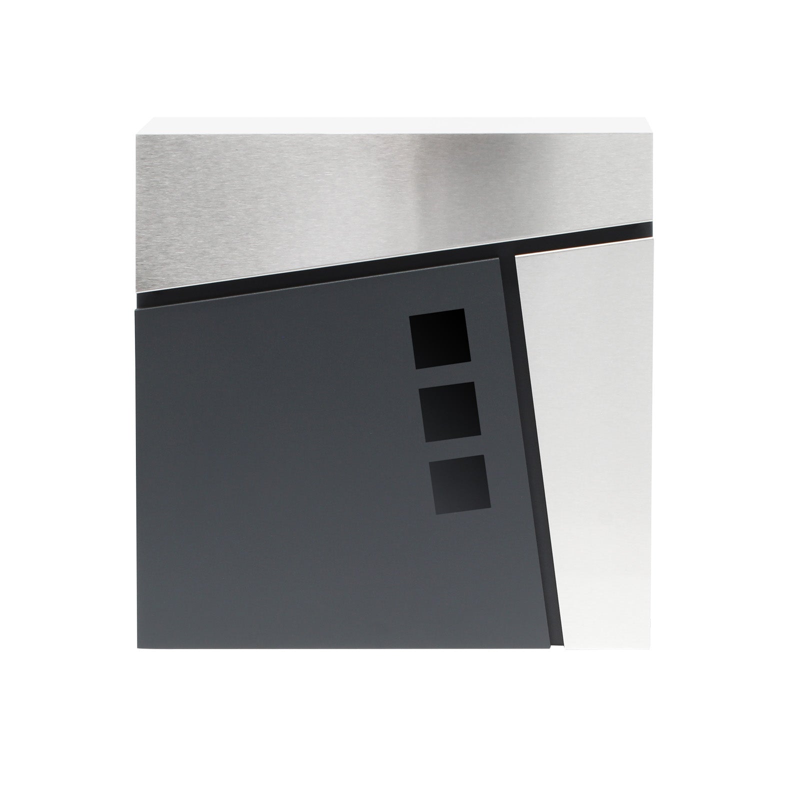 Cassetta postale con vano portagiornale V24 antracite e acciaio inox 370 x 105 x 370 mm