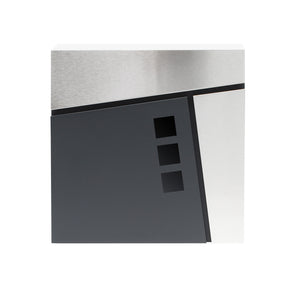 Cassetta postale con vano portagiornale V24 antracite e acciaio inox 370 x 105 x 370 mm