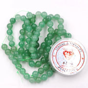 Kralen con corda per l'assemblaggio di gioielli Pietre d'arredo per DIY Pietre energetiche bracciale curativo 10 mm = 76 pezzi e 1 rotolo di corda Pietre aventurine verde 10 mm