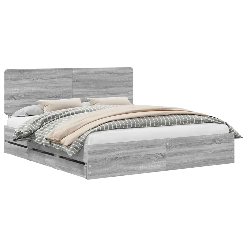 Struttura del letto con cassetto Grigio Sonoma 180 x 200 cm 3412572