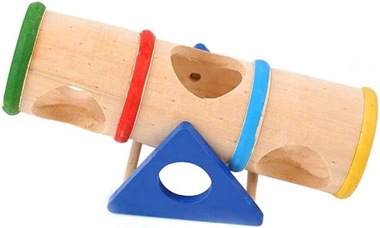 Tunnel di esercizio in legno per hamster - Attività di allenamento - Affilatura dei denti - Piattaforma di gioco