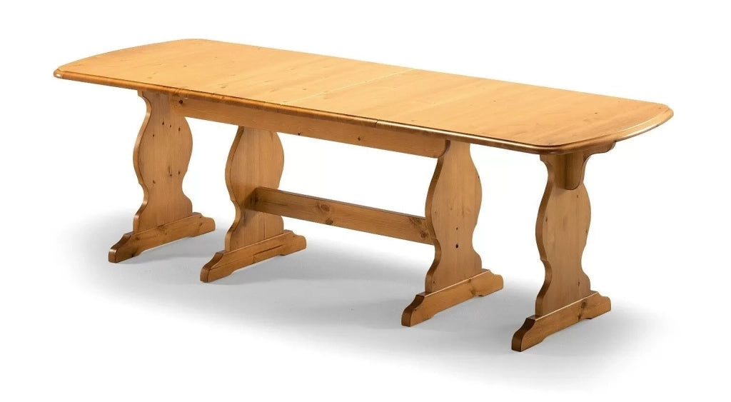 Tavolo fratino allungabile in pino naturale arte povera 190x90 sala e taverna - Mobili 2G