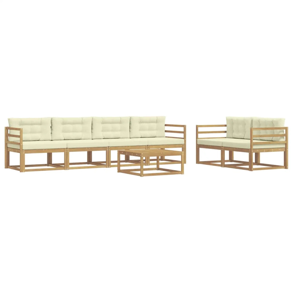Set di divani da esterno con cuscino 6 pcs Bianco e Crema 3386079