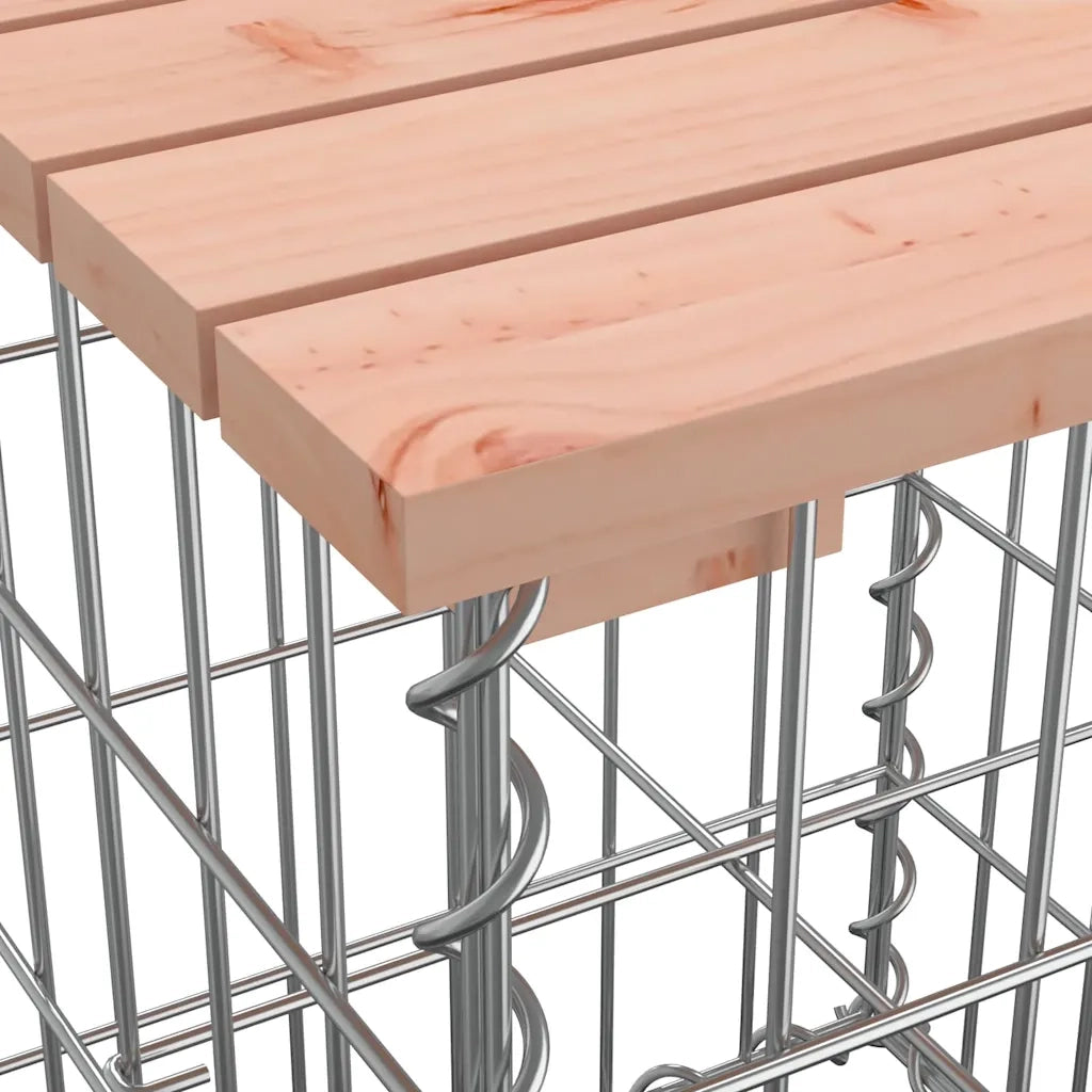 Panca da Giardino con Cesto Gabbione Legno Massello di Douglas 3196243