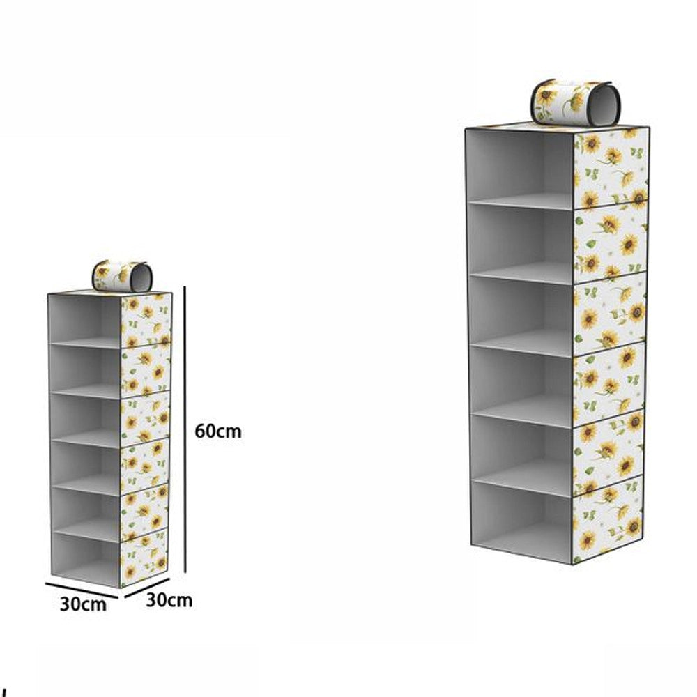 Trade Shop - Organizer Armadio 6 Ripiani Strati Pensile Porta Oggetti Scaffale 30x30x60 Cm -