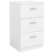 Cassettiera a tre cassetti moderna in legno truciolato Mobiletto per camera da letto 38x35x66cm Bianco-Cassettiere
