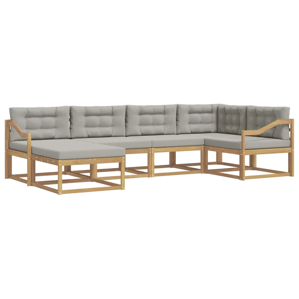 Set di divani da esterno 5 pz Bianco e Grigio Chiaro Poliestere 3386705