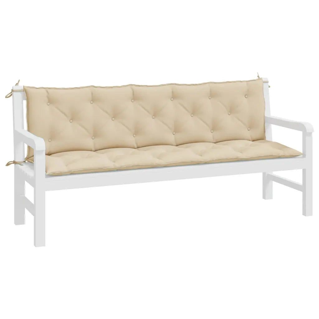 Cuscini Panca da Giardino 2pz Beige 180x50x7 cm Tessuto Oxford 361719