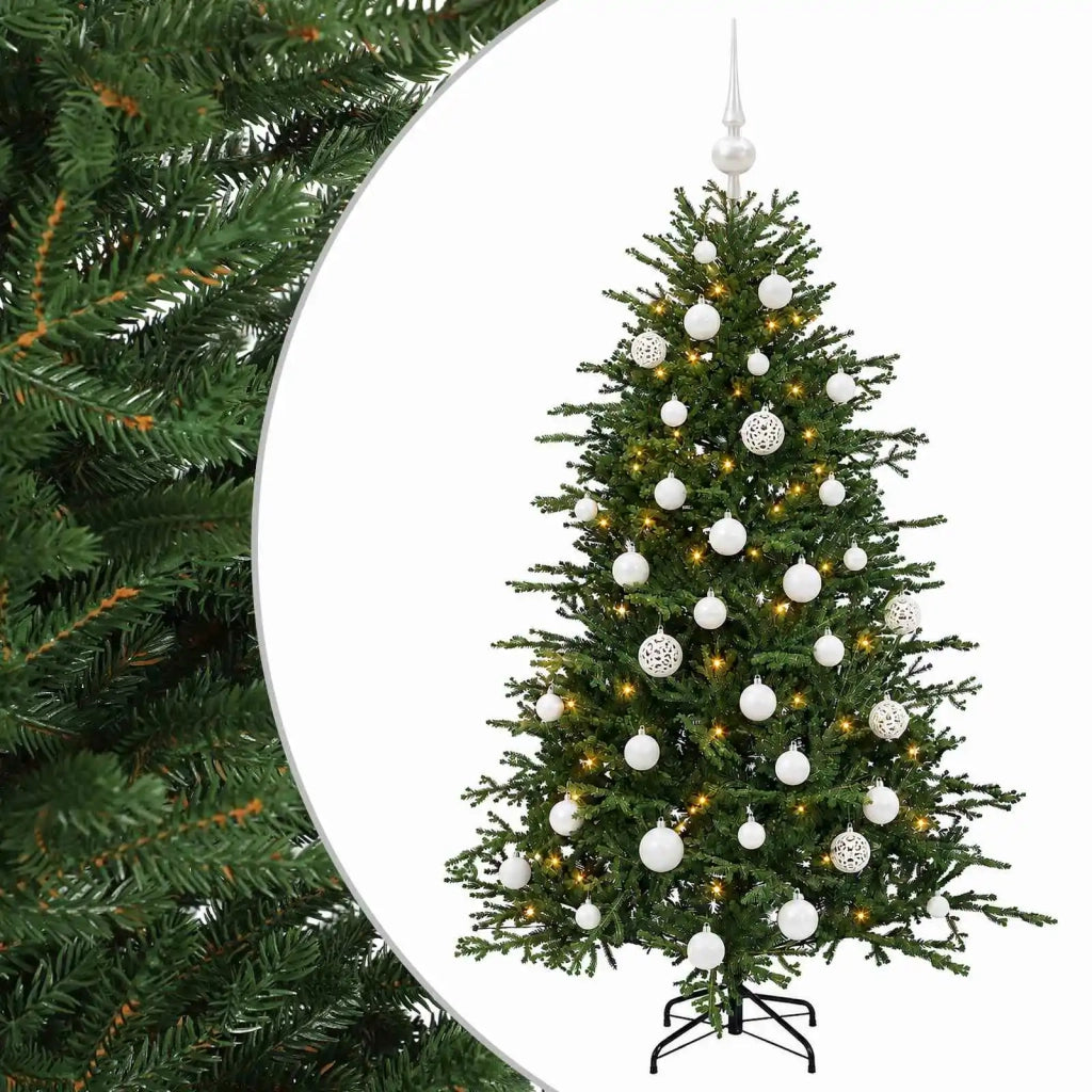 Albero di Natale artificiale con palline 120 cm 150 LED 3466073