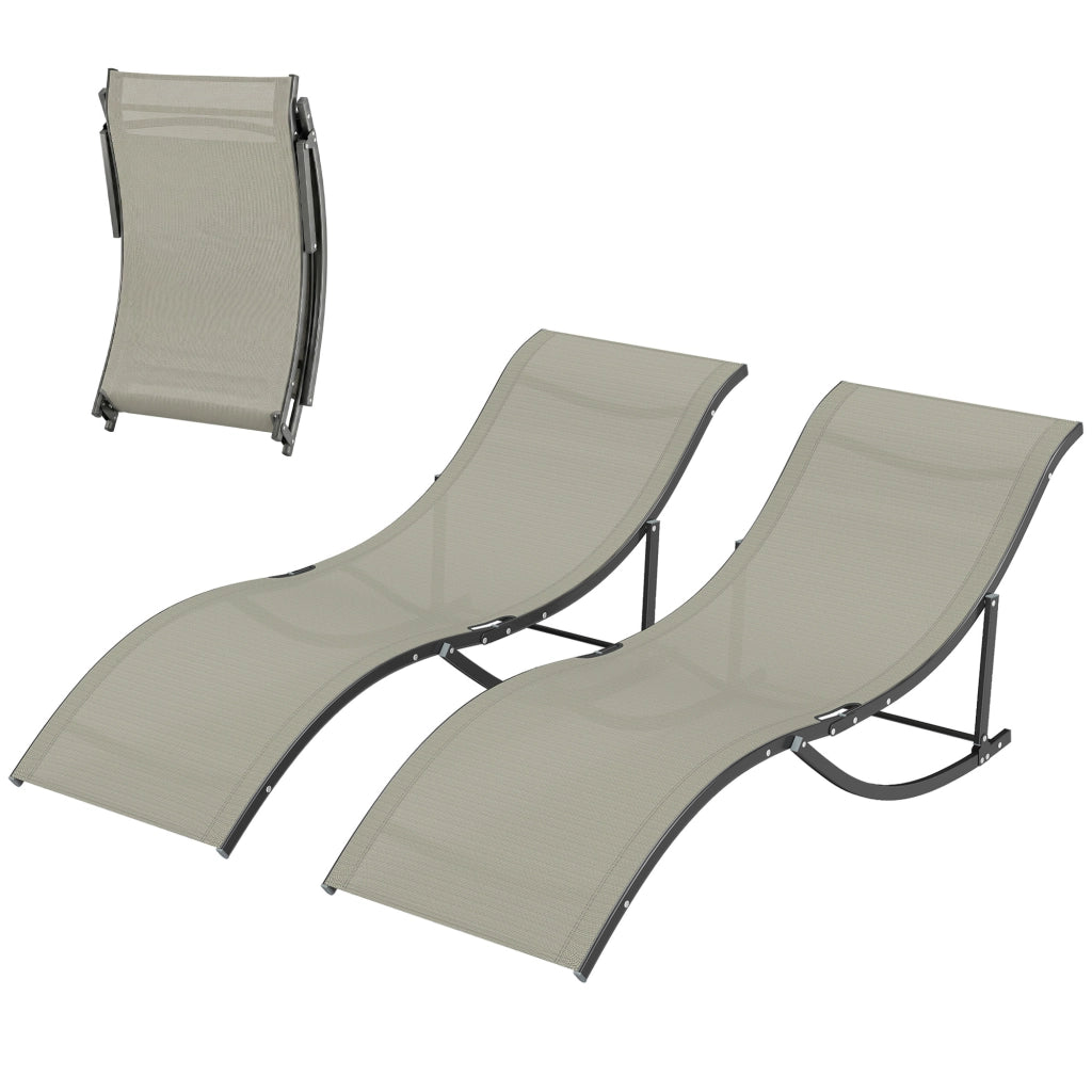 Sdraio Pieghevole da Giardino ¨C zephmum ¨C Alluminio e Textilene, 61x165x63cm