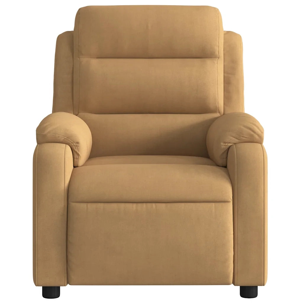 Poltrona Massaggiante Reclinabile Elettrica Marrone Velluto 3205089