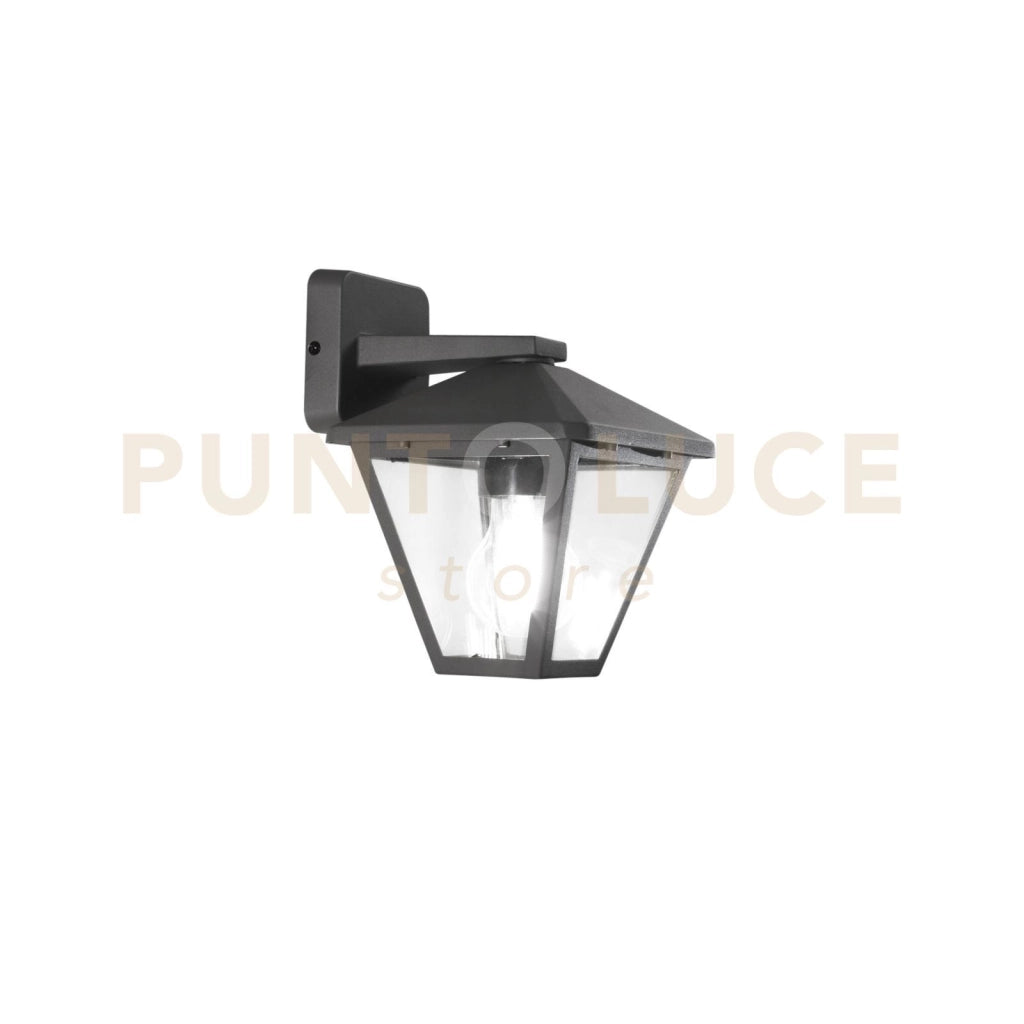 APPLIQUE DOWN PRISMA ANTRACITE 1 LUCE ATTACCO E27 IP44 16X19,1X21,8CM