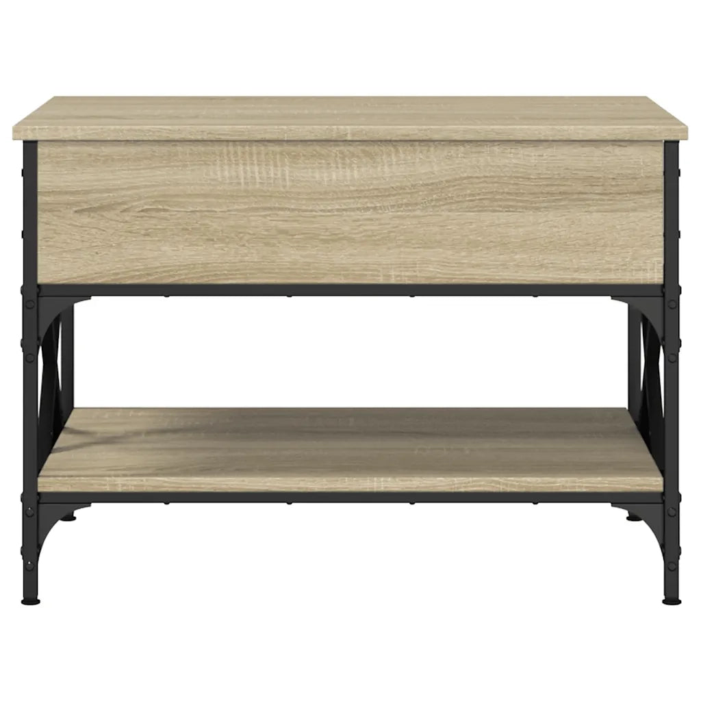 Tavolino Salotto-Tavolino da soggiorno-Tavolo Rovere Sonoma 70x50x50 cm Multistrato Metallo 442796