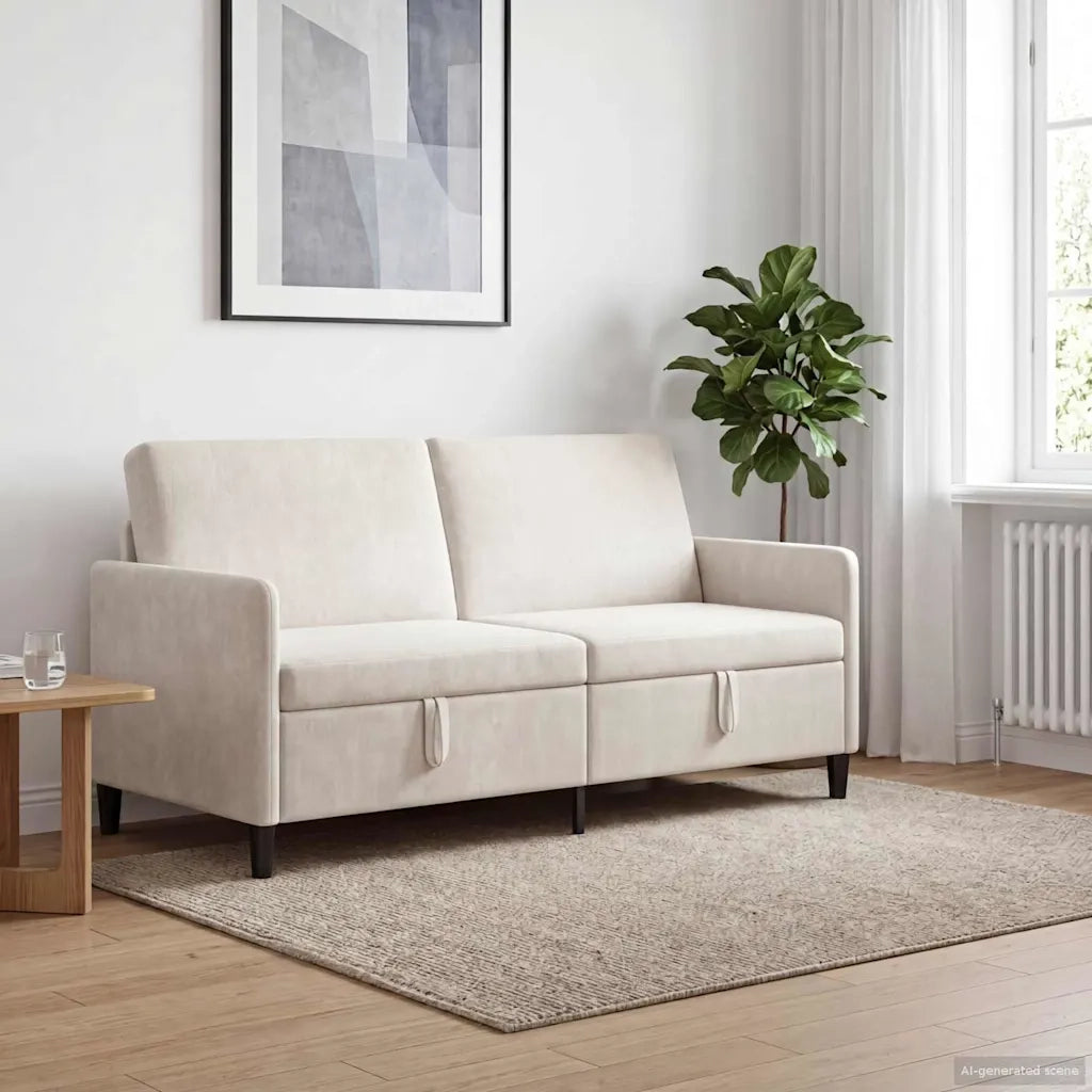 Divano con Storage Crema 172 x 78 x 87 cm Poliestere 42036969