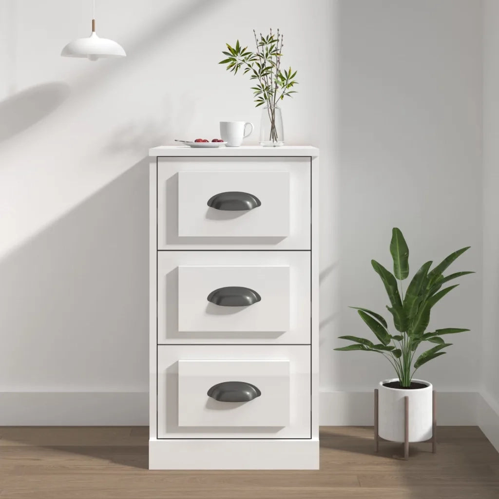 Credenza-Buffet-Armadio da cucina Bianco Lucido 36x35,5x67,5 cm in Legno Multistrato
